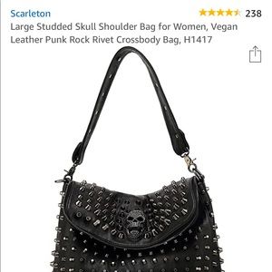 Scarleton studded skull shoulder bag vegan leather